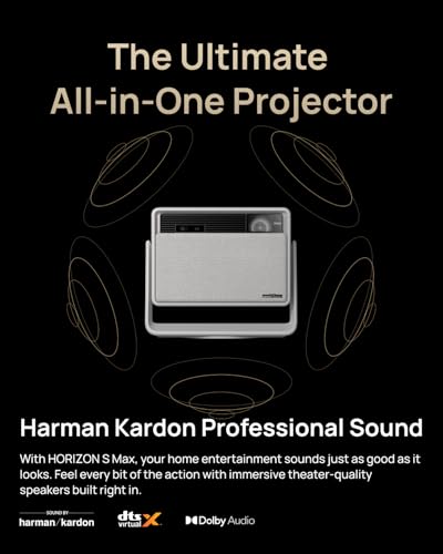 Image of XGIMI 2025 Horizon S Max 4K Projector, 3100 ISO Lumens, Android TV, IMAX Enhanced, Dolby Vision,110% BT.2020, Flexible Stand, Intelligent Screen, 2x12W Harman Kardon Speakers