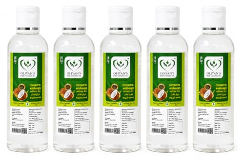 Image of OLIYANS Cold Pressed Coconut Oil Pack of 5 (100ml Each) | Multipurpose Oil for Hair, Skin & Cooking | Total 500ml