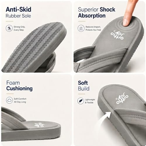 Image of ORTHO JOY Women's Doctor Ortho Slippers | Extra Soft Cushioned Footbed, Anti-Skid Lightweight Flip-Flops for Home & Daily Wear