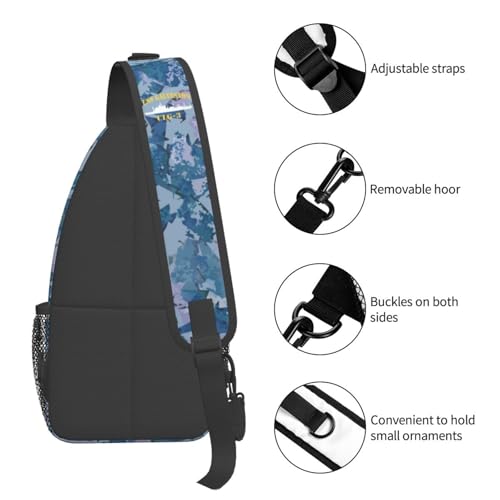 Bolso bandolera USS Galveston para hombre pequeño negro miniatura 6