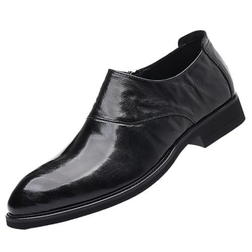 Men's Genuine Leather Shoes, Anti-Slip Lightweight Rubber Sole, Classic Formal Shoes for Work, Dating, Outdoor