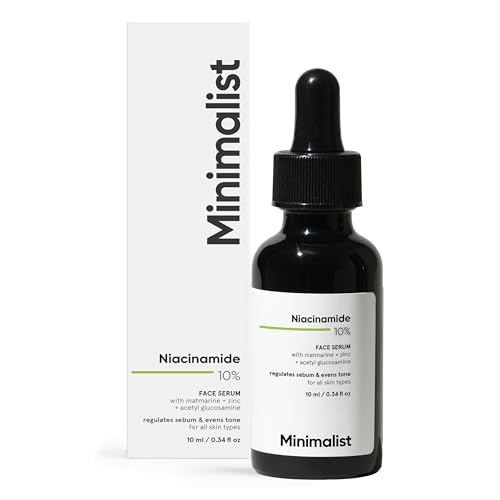 Minimalist 10% Niacinamide Face Serum for Acne Marks Blemishes & Oil Balancing with Zinc, Transparent, 30 ml (Pack of 1)