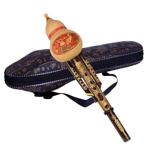 Chinese Handmade Hulusi Bamboo Gourd Cucurbit Flute Ethnic Musical Instrument for Beginner Music...