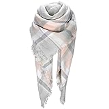Scarfs For Women, HITOP Classic Plaid Soft Tartan Blanket Scarf Wrap, Womens Winter Tassel Shawl Scarves