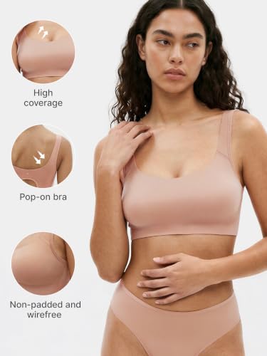 Image of Enamor Bamboo Cotton IB06, Women's Pop-on Bra - 3X Softer, 4X More Absorbent & Antimicrobial, Non-Padded, Wirefree, High Coverage
