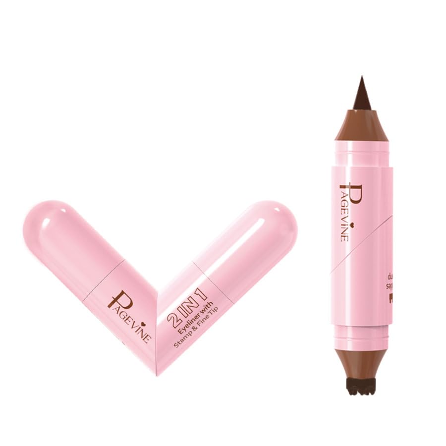 Delineador de gel dual con sello de pecas, marrón miniatura 1
