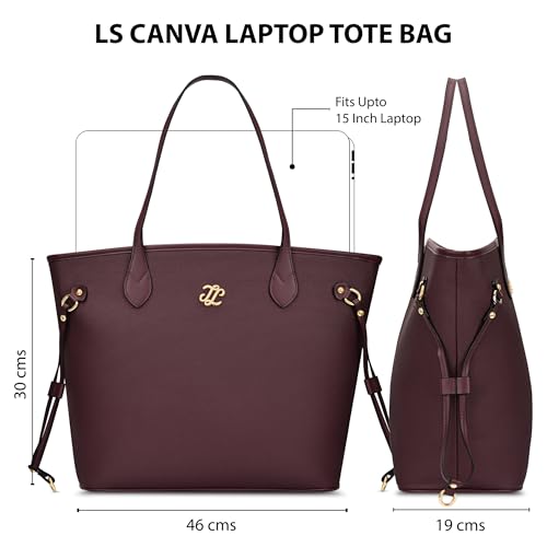 Image of Lavie Signature Women's Canva 15 Inch Laptop Tote Handbag | Tote Bag for Work | Ladies purse | Stylish Shoulder Bag | Gift for Women