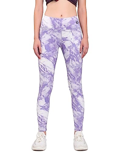 Image of TECHNOSPORT Womens Skinny Fit Activewear Tights for Running, Gym, Sports and Regular Use, Antimicrobial and Printed