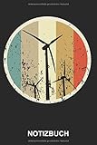  Notizbuch: Windenergie Windkraft Windrad Windkraftanlage Erneuerbare Alternative Grüne Energien Windräder  Retro Vintage Grunge Style Tagebuch, ...  ca. A5 mit Linien  120 Seiten liniert