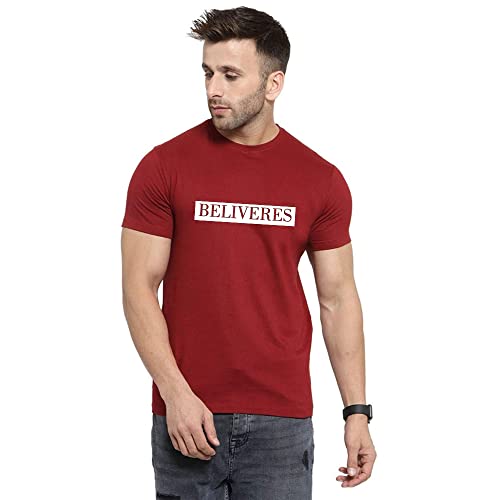 Image of Cotton Blend Printed T Shirt for Men| T-Shirts for Mens Half Sleeves