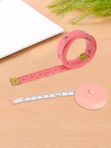 Set de 2 cintas métricas retráctiles duales de 1.5 m rosa miniatura 1