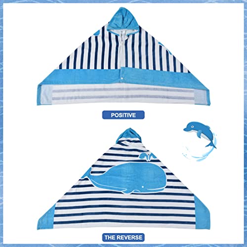 image for Hooded Bath Towel for Kids Boys Girls 2 to 8 Years Old, SearchI Whale 
