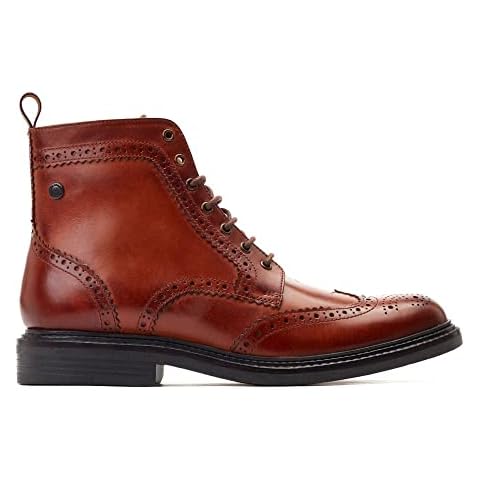 Base London Mens Shaw Washed Tan Leather Brogue Boot UK 10 Cover