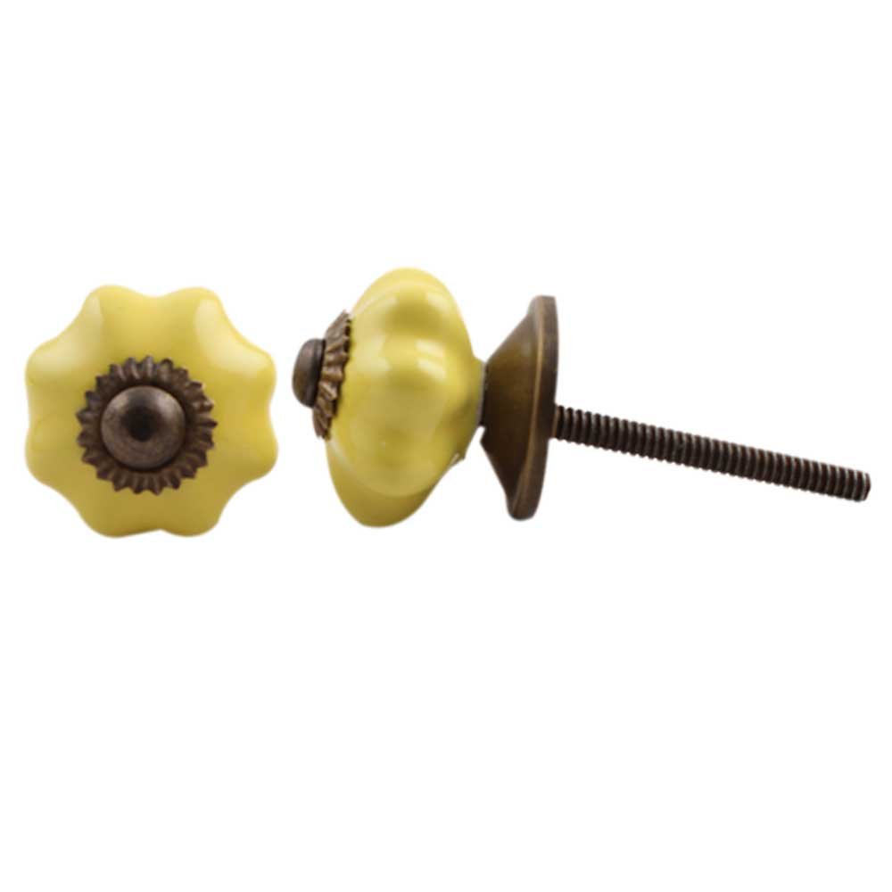 IndianShelf 8 Pack Yellow Solid Ceramic Premium Drawer Knobs for Kitchen Cabinet Hardware Door Decorative Dresser Pulls Cupboard (B07S3H6XHB) Amazon Price History, Amazon Price Tracker