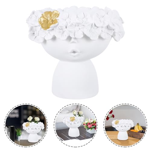 Vase en résine blanc incassable solution fleurs séchées salon