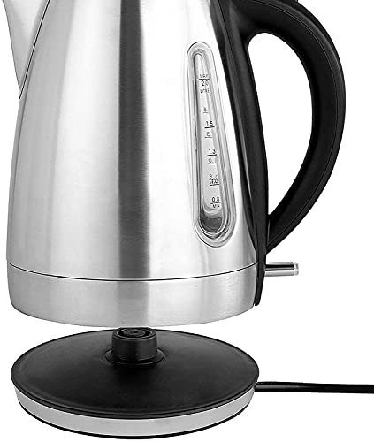 Hervidor eléctrico inalámbrico 1.7L acero inoxidable blanco miniatura 2
