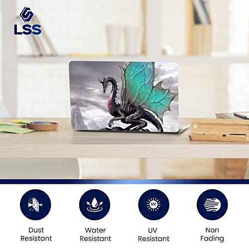 Image of LSS 17 17.3 Inches Laptop Notebook Skin Sticker with 2 Wrist Pads - Reusable Cover Protector Vinyl Sticker Cover Decal Fits 17 inch - 19 inch HP Asus Acer Samsung - Dragon Pattern