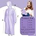 Jeere Rain Ponchos for Adults Reusable Rain Coats with Hood and Drawstring Thicken Ponchos Waterproof for Women(Purple)