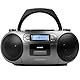 Aiwa BBTC-550BK Tragbares Radio mit CD, Bluetooth und USB, Cassettes-Recorder Farbe: Metallic-Grau