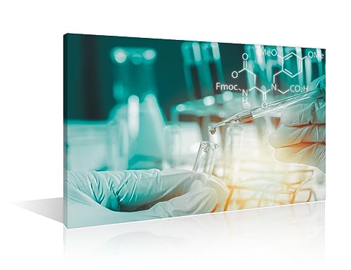Image of 1 Panel Medical Wall Decor Poster Laboratory Wall Decor for Bedroom Scientist Hand Holding Test Tubes Laboratory Research Giclee Wooden Framed Gallery-Wrapped Ready to Hang (12 inch Wx18 H)