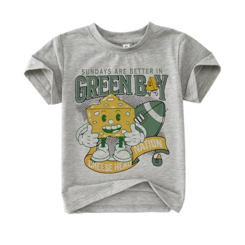 CM C&M WODRO Toddler Baby Boy Girl Football Shirt Cheese Game Day T-Shirt Kids Short Sleeve Football Fans Gift Tee Tops