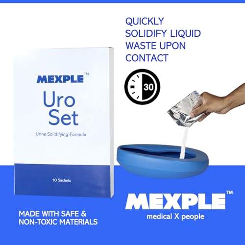 Image of MEXPLE Uroset Urine Solidifier Urine Absorbent Powder| Urine Absorbent Magic Gel Turns Urine Into Gel Immediately| Bio Gel Gelling Agent For Portable Waste And Pet Loo| 10 Sachets Of 10Gms In 1 Pack