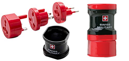 Swiss Military UAM27 3 in 1 Travel Adaptor Plug Set, Black