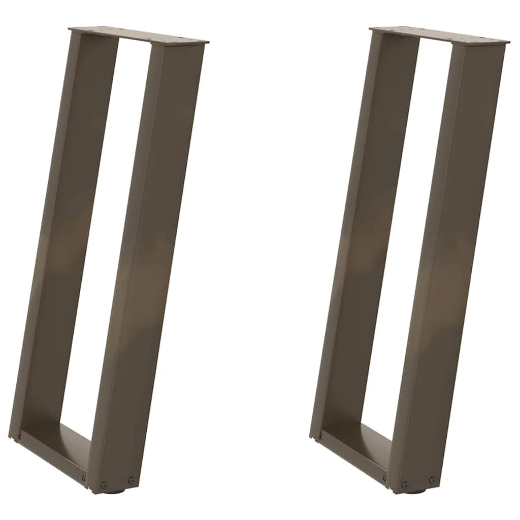 Nogi do konsoli stołowej 2 sztuki ze stali naturalnej 28 x 72-73 cm | Regulowane nóżki, 80 stopni nachylenia, wspornik narożny zapobiegający przewróceniu, śruby w zestawie