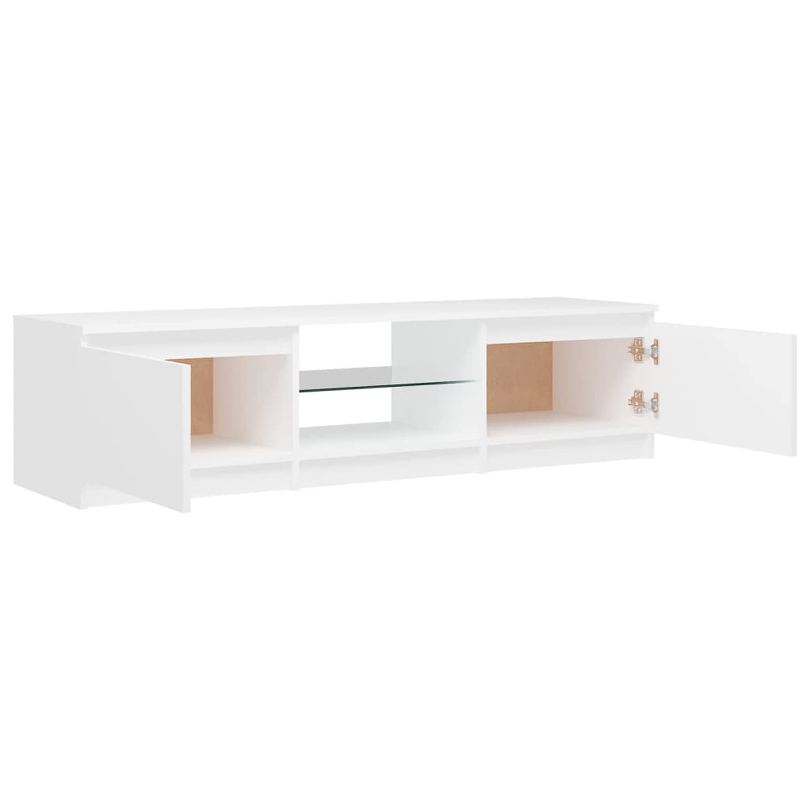 BAZZI Szafka pod telewizor LED, 120 cm, szafka pod telewizor, 120 cm, biała, 120 cm, szafka pod telewizor, komoda TV, ławka, meble do salonu, kolor biały, 140 x 40 x 35,5 cm