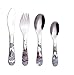 EXZACT Posate per Bambini 4 PZ in Acciaio Inox - 1x Coltello, 1x Forchetta, 1x Cucchiaino, 1x Cucchiaio- Serie Independent Designer. Unicorno, Levigatura a Specchio (WF712-4UNI)