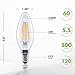 KOR (12 Pack) 60-Watt Equivalent LED E12 Candelabra Base B11 Dimmable Clear Filament Vintage Style Light Bulb 2700K Warm White Decorative 60W LED Chandelier Ceiling Fan Bulbs. (New Version)