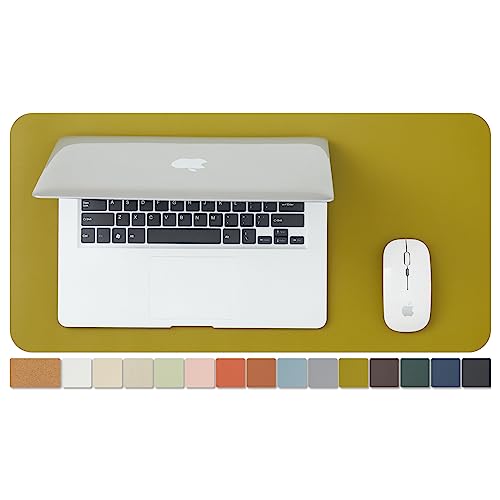 ナチュラルコルク &PU両面デスクマット、大型マウスパッド、デスクプロテクター、防水キーボードマット、オフィス/家庭/ゲーム/装飾に最適（オリーブグリーン、60cm*30cm）