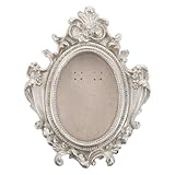 NUOBESTY Marco de fotos antiguo adornado: Marco de fotos ovalado vintage para mesa y para colgar en la pared. Exhibición de fotos para mesa y para colgar en la pared.