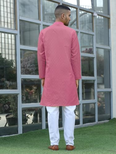 Image of KRAFT INDIA Men's Cotton Kurta Pyjama Set | Woven Design Traditional Ethnic Wear | Festive, Wedding & Casual Outfit | Comfortable & Breathable Fabric