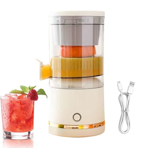 Presse-agrumes électrique – Presse-orange et citron | Machine à jus portable avec récipient 7,4 V, presse facile pour pamplemousse, citron et agrumes