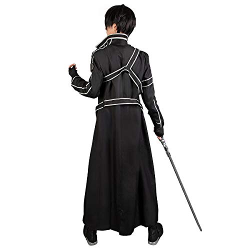 Cosfun Men's Kirigaya Kazuto Cosplay Costume Full Outfit Black Mp003071 (X-Large) #TOP4