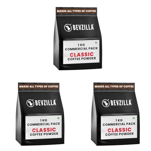 Image of Bevzilla Classic Strong Instant Coffee Powder | 1kg Bag | Bold Flavor & Rich Aroma | Perfect for Espresso, Cappuccino & Black Coffee | Ideal for Hotels, Restaurants & Cafes (HoReCa) (Pack of 3)