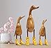 Produktbild Rikmani - Holzfigur Ente Stiefel Absätze Gelb Geblümt - Handgefertigte Dekoration aus Holz Geschenk Figur Set