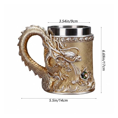 Tazas novedosas de dragón con relieve tradicional premium para bebidas 6