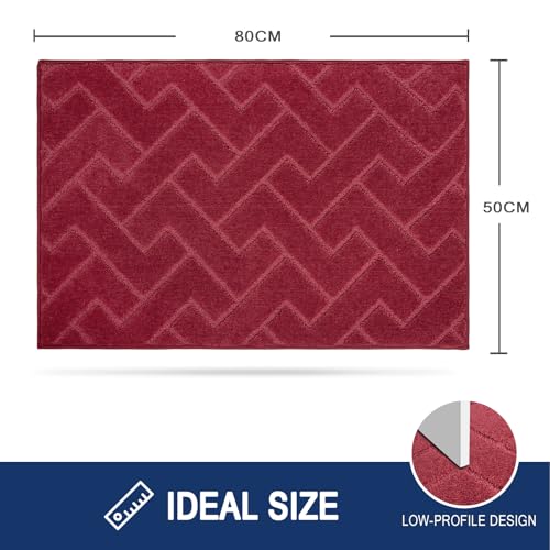 FCSDETAIL Dirt Trapper Indoor Door Mat 50 x 80 cm, Machine Washable Entrance Rug, Super Absorbent Dog Doormat, Non-slip Inside Floor Mat for Entryway, Muddy Shoes & Paws - Image 2