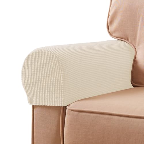 SUBRTEX Stretch Couch Arm Covers Set of 2, Checkered...