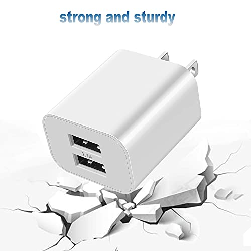 Usb Wall Charger Block 2Pack Dual Port Cube Plug Power Charging Adapter Brick For Apple Iphone 14/13/12/Xs Max/Xr/X/8/8 Plus/7/6S/6S Plus/6/Se/5S/5C/Ipad Mini/Air/Samsung Galaxy Kindle Fire Lg #TOP4