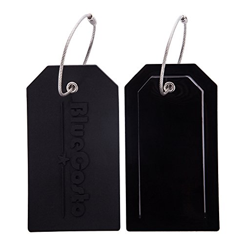 Preisvergleich Produktbild Hibate 2 Stück Schwarz Flexibel Silikon Kofferanhänger Gepäckanhänger Koffer Luggage Tags