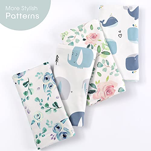 Image of GRSSDER Baby Blankets Super Soft Jersey Knit Swaddle Blanket for Baby Girls and Boys, Double Layer Receiving Blankets 34 x 44 Inches Extra Large for Baby Swaddling, Lovely Whale