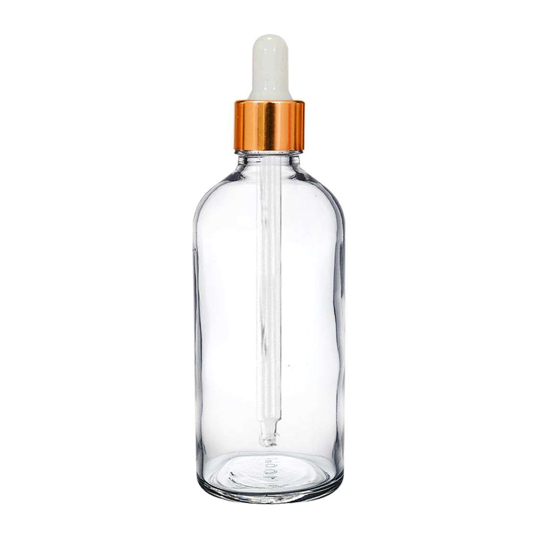 100 ml Clear Glass Dropper Bottle with Golden Ring and Silicon White Teat, Refillable, for Essential Oils and Perfumes, Pack of 1-image-15