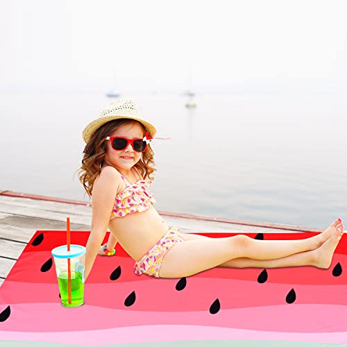 Watermelon Beach Towel Blanket, Small Thin Microfiber Beach Towel For Kids Girls Women, Lightweight 24”X48” Quick Dry And Sand Free Red Towel, Watermelon Gifts Clearance Swim Bath Pool Beach Towel #TOP1