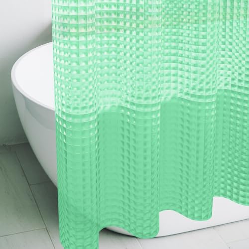 Eazzier Bath Green 3D Crystal Plastic Curtain