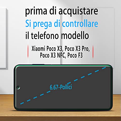 Slanku 3 Pezzi, Vetro Temperato per Xiaomi Poco X3...