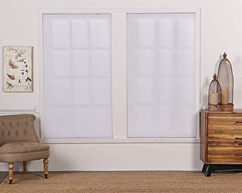 Dez Furnishings Qcwt330640 Cordless Light Filtering Cellular Shade, 33W X 64H Inches, White #TOP2