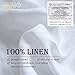 Simple&Opulence 100% Linen Duvet Cover Set 3pcs Basic Style Natural French Washed Flax Solid Color Soft Breathable Farmhouse Bedding with Button Closure - White, Queen